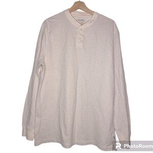XL CHAPS STRIPED HENLEY LONG SLEEVE MENS SHIRT